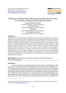 Challenges of Offering Peace Education Among Educational