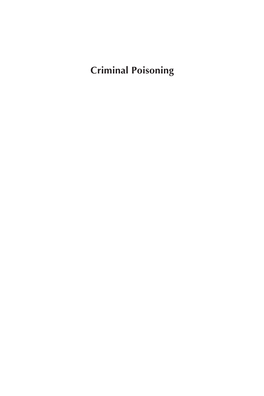 Criminal Poisoning FORENSIC SCIENCE- AND- MEDICINE