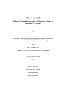 Colonial Wars and Perceptions of Race and Empire in American Newspapers