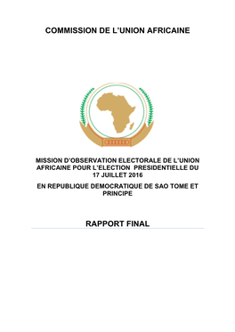 Commission De L'union Africaine Rapport Final