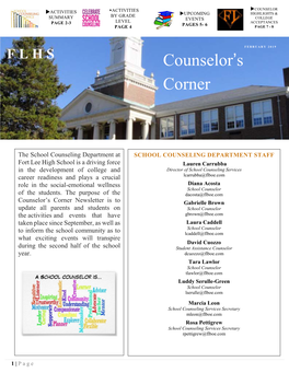 Counselor's Corner