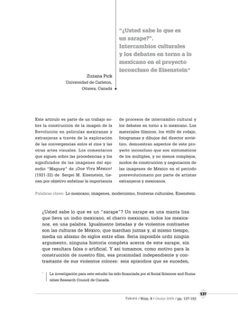 “¿Usted Sabe Lo Que Es Un Sarape?”. Intercambios Culturales Y Los