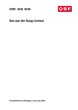 Das War Der Song Contest