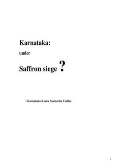 Karnataka Under Saffron Siege