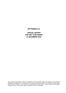 OTP Banka D.D. FS 31/12/2020