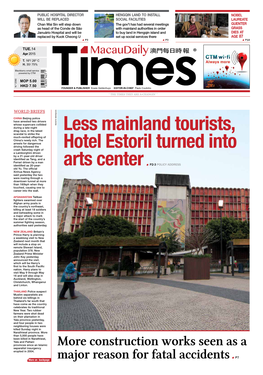 Less Mainland Tourists, Hotel Estoril Turned Into Arts Center