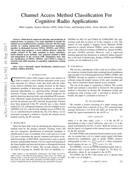 Channel Access Method Classification for Cognitive Radio Applications