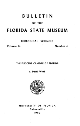 BULLETIN FLORIDA STATE MUSEUM Vol