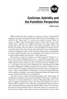 Exoticism, Hybridity and the Postethnic Perspective