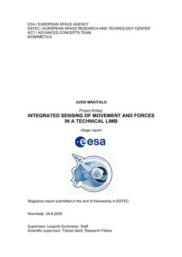 Integrated Sensing of Movement and Forces in a Technical Limb