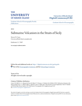 Submarine Volcanism in the Straits of Sicily Steven N