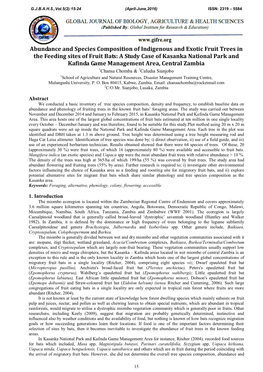 Abundance and Species Composition of Indigenous and Exotic Fruit Trees