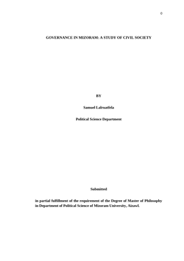 A STUDY of CIVIL SOCIETY by Samuel Lalruatfela Political