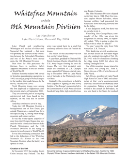 Whiteface & the 10Th Mountain Division