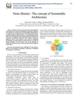 Vastu Shastra - the Concept of Sustainable Architecture