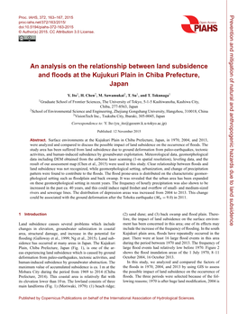 An Analysis on the Relationship Between Land Subsidence and ﬂoods at the Kujukuri Plain in Chiba Prefecture, Japan