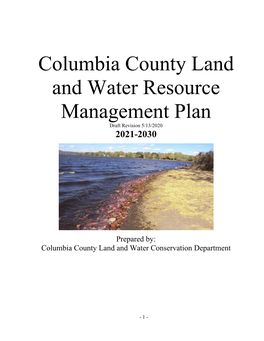 Columbia County Land and Water Resource Management Plan Draft Revision 5/13/2020 2021-2030