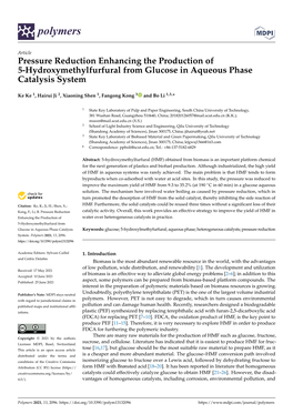 Pressure Reduction Enhancing the Production of 5-Hydroxymethylfurfural from Glucose in Aqueous Phase Catalysis System