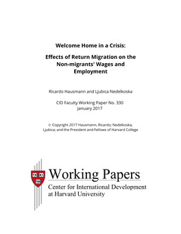 Effects of Return Migration on the Non-Migrants Wages & Employment