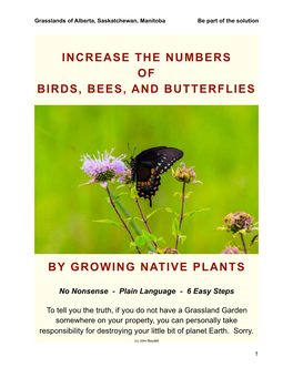 Increase the Numbers of Birds, Bees, and Butterflies by Growing Native Plants