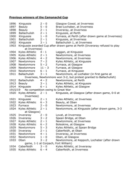 The Camanachd Cup