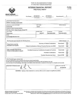 Interim Financial Report F-P(I) (17/12) Political Party