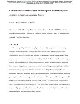 Global Distribution and Richness of Armillaria Species Inferred from Public