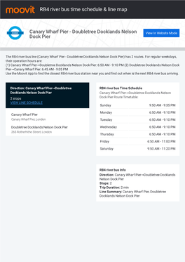 RB4 River Bus Time Schedule & Line Route