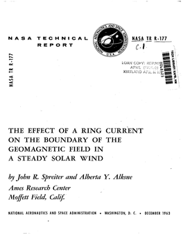 THE EFFECT of a RING CURRENT ON'the BOUNDARY of the GEOMAGNETIC FIELD in ASTEADY SOLAR WIND by John R