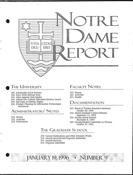 Notre Dame Report 25:09 (1996-01-19)