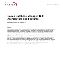 RDM 11.0 Technical Overview Whitepaper