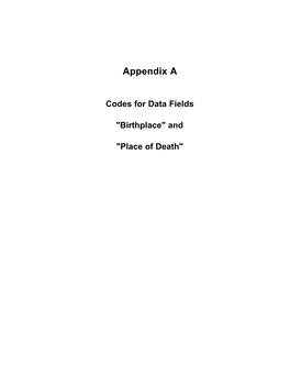 Codes for Data Fields, 