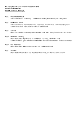 The Moray Council Local Government Election 2012