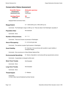 Conservation Status Assessment