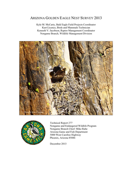 Arizona Golden Eagle Nest Survey 2013