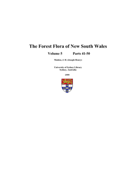 The Forest Flora of New South Wales Volume 5 Parts 41-50