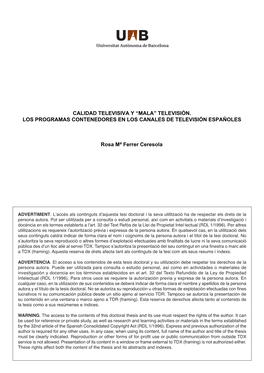 Televisión. Los Programas Contenedores En Los Canales De Televisión Españoles