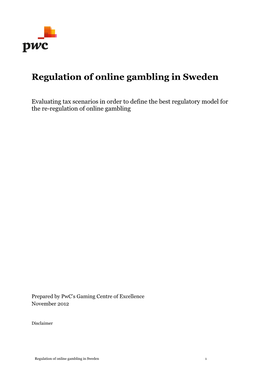 Regulation of Online Gambling in Sweden