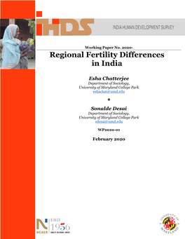 Regional Fertility Differences in India