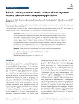 Robotic Radical Parametrectomy in Patients with Undiagnosed Invasive Cervical Cancer: a Step by Step Procedure