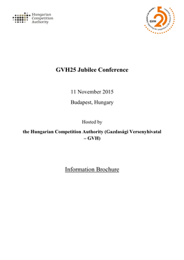 GVH25 Jubilee Conference Information Brochure