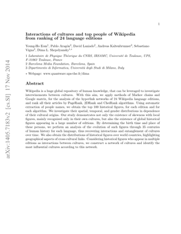 Arxiv:1405.7183V2 [Cs.SI] 17 Nov 2014 Otiﬂeta Utrsacrigt Hsnetwork