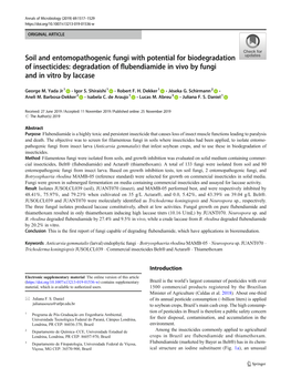 Degradation of Flubendiamide in Vivo by Fungi and in Vitro by Laccase