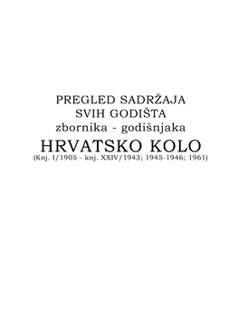 HRVATSKO KOLO (Knj