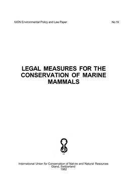 Legal Measures for the Conservation of Marine Mammals