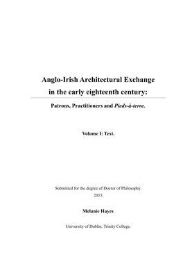 Anglo-Irish Architectural Exchange in the Early Eighteenth Century