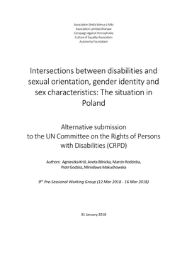 Intersections Between Disabilities and Sexual Orientation, Gender Identity and Sex Characteristics: the Situation in Poland