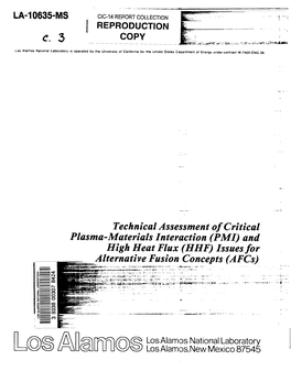 And High Heat Flux (HHF) Issues-For —.,Concepts,,.---- (AF&) ---- ,..;,...,“*P,., , ., !; +...,.,2+