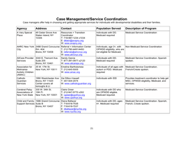 Case Management/Service Coordination