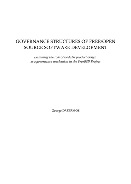 Governance Structures of Free/Open Source Software Development